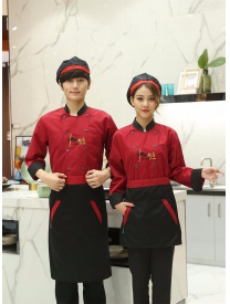 厨师服中国厨房 红色