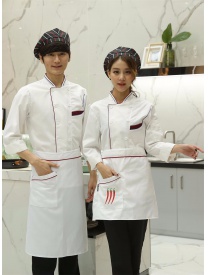 厨师服双条领 白色