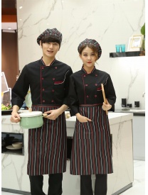 厨师服双条领 黑色